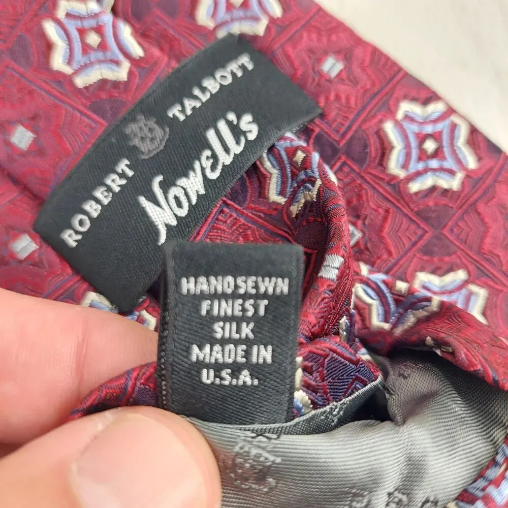 Robert Talbott Nowell's Necktie‎ Mens 100% Silk Tie Multicolor Geometric Floral